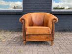 schapenleren club fauteuil cognac, Huis en Inrichting, Fauteuils, Ophalen of Verzenden, Gebruikt, 75 tot 100 cm, Leer