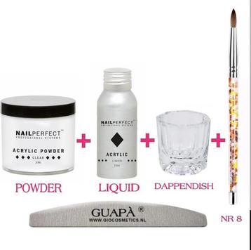 Acryl Liquid / acrylpoeder / dappendish / penseel beschikbaar voor biedingen