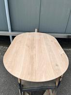 Half ronde eettafel 160x100x3 verjongd eiken rustiek, Ophalen, Half ronde tafel eiken verjongd massief rustiek, Nieuw, 50 tot 100 cm