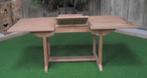 TEAK-tuintafel, tuinzetels, LED-parasol en koffer, Ophalen, 4 zitplaatsen, Gebruikt, Teakhout
