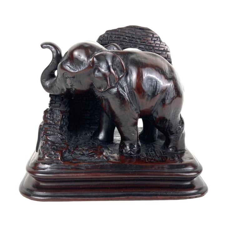 Olifant boekensteun - Art déco - Indonesië - Verbronsd, Antiek en Kunst, Kunst | Overige Kunst