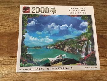 KING Puzzel 56058 Kustlijn met Watervallen 2000 stukjes beschikbaar voor biedingen