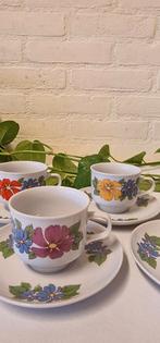 Fleurig vintage set kop& schotels, CP Colditz, Huis en Inrichting, Keuken | Servies, Gebruikt, CP Colditz, Onbekend, Ophalen of Verzenden