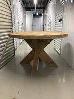Steiger houten tafel, Huis en Inrichting, Tafels | Eettafels, Ophalen, Gebruikt, Rond, Vier personen