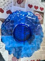 Blauwe glazen schaal, Huis en Inrichting, Woonaccessoires | Schalen en Manden, Ophalen, Zo goed als nieuw, Rond, Glas