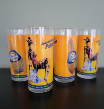 Vintage Orangina Glazen - Lot van 4 beschikbaar voor biedingen