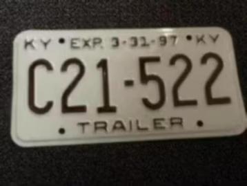 Kentekenplaat licenseplate Kentucky Trailer 1997 USA beschikbaar voor biedingen