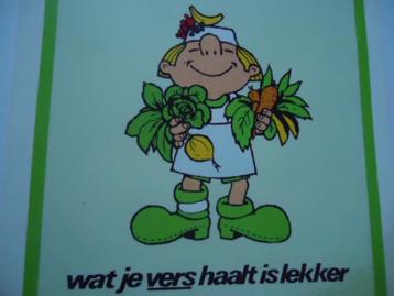 sticker oud Groente strip mannetje de jong supermarkt winkel beschikbaar voor biedingen
