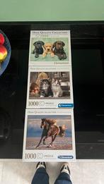 Clementoni dieren puzzel 1000 stukjes paard poes hond, Ophalen of Verzenden, 500 t/m 1500 stukjes, Zo goed als nieuw