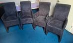 4 Grijze Stoffen Eetkamerstoelen met Armleuning, Gebruikt, Ophalen of Verzenden, Vier, Modern