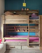 Steigerhouten stapelbed, Ophalen, Overige kleuren, Steigerhout, Tweepersoons
