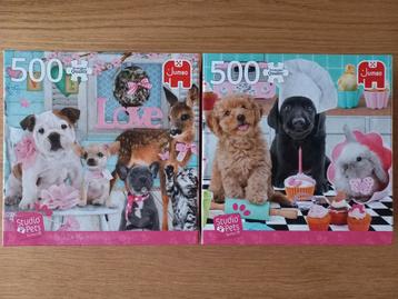 2x Jumbo puzzel 500, Studio Pets, 1 + 1 GRATIS*, samen €3,- beschikbaar voor biedingen