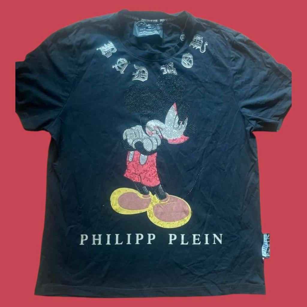 Philipp Plein Mickey Mouse T-shirt - Maat M, Maat 48/50 (M), Zwart, Ophalen of Verzenden, Philipp Plein