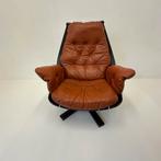 Jaren 70 design fauteuil cognac Hans Brattrud  Hove Möbler, Huis en Inrichting, Fauteuils, 75 tot 100 cm, Ophalen of Verzenden