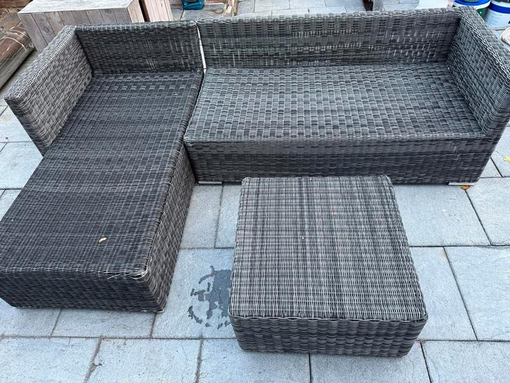 Hartman Tuinset - Wicker Loungeset met kussens, Tuin en Terras, Tuinsets en Loungesets, Zo goed als nieuw, Loungeset, Wicker, 5 zitplaatsen