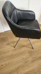 Prachtige echt leren eettafel stoelen van Movani  4 stuks, Ophalen, Zwart, Leer, Zo goed als nieuw