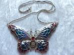 Mooie Grote Zilveren Tiffany Vlinder aan Zilveren Ketting, Sieraden, Tassen en Uiterlijk, Antieke sieraden, Verzenden, Zilver