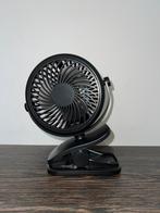 Mini Ventilator Oplaadbaar Met Clip - Zwart, Ophalen of Verzenden, Nieuw, Tafelventilator