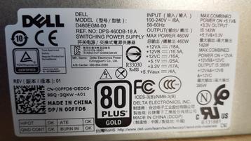 Dell voeding 460 Watt model D460EGM-00 80 Plus Gold beschikbaar voor biedingen