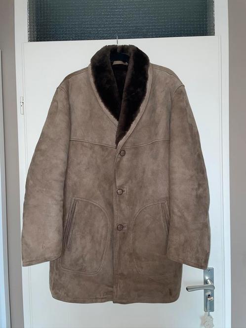 Heren middenlange bruine suede lammy coat winter jas mt 56, Kleding | Heren, Jassen | Winter, Zo goed als nieuw, Maat 56/58 (XL)