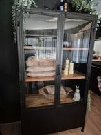 Zwarte industriële vitrine kast, Ophalen, Gebruikt, 25 tot 50 cm