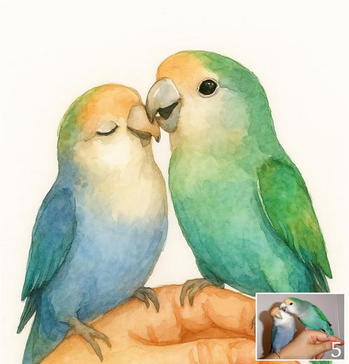 Vogel portretten, Dieren en Toebehoren, Vogels | Parkieten en Papegaaien, Dwergpapegaai of Agapornis, Meerdere dieren