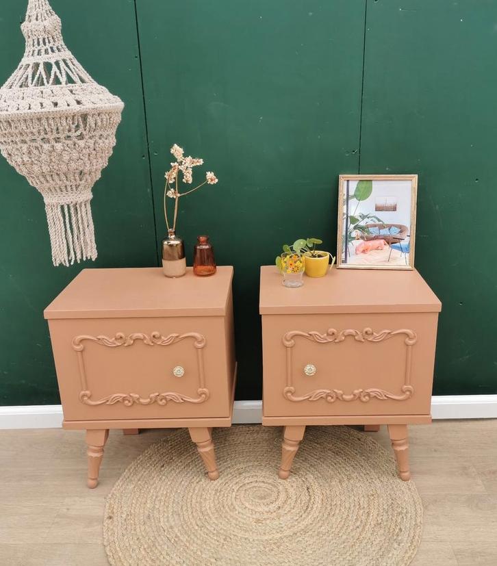 Nachtkastjes set Iron Clay, Huis en Inrichting, Slaapkamer | Nachtkastjes, Gebruikt, Minder dan 55 cm, Minder dan 45 cm, Ophalen