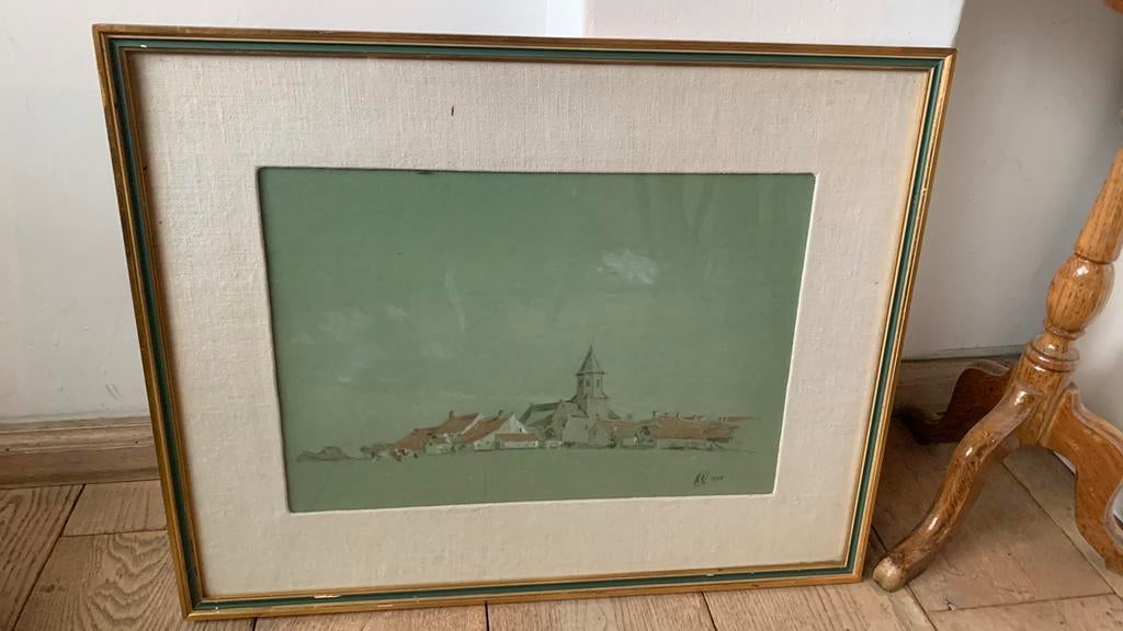 Leo engels 1925 tekening schilderij pastel sint niklaas, Verzenden