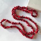 Rode lange ketting edelsteen?, Verzenden, Rood, Overige materialen