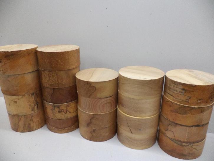 draaihout schalen schijven sokkels 5 soorten oa iep es beuk, Hobby en Vrije tijd, Overige Hobby en Vrije tijd, Nieuw, Ophalen of Verzenden