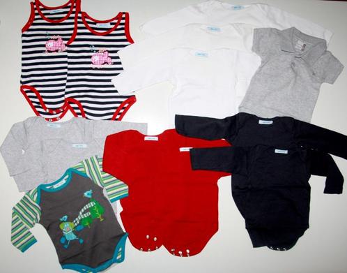 HEMA rompers maat 62/68 wit rood grijs prent zwart, Kinderen en Baby's, Babykleding | Maat 62, Zo goed als nieuw, Jongetje of Meisje