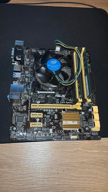 B85m-g moederbord met 8 gb ddr3 ram en pentium cpu beschikbaar voor biedingen