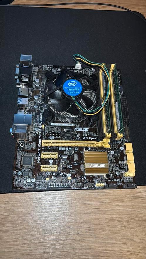 B85m-g moederbord met 8 gb ddr3 ram en pentium cpu, Computers en Software, Moederborden, Ophalen of Verzenden