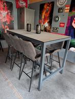 Bartafel met 6 antraciet barstoelen, Ophalen