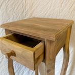 Bijzettafel - 28 x 28 cm - massief teakhout - Bij TTM Wonen, TTM Wonen, Meubels – (Perzische) Tapijten en Woonaccessoires, Minder dan 55 cm