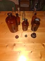 Amber bruine apothekers potten met glazen stop, Ophalen of Verzenden