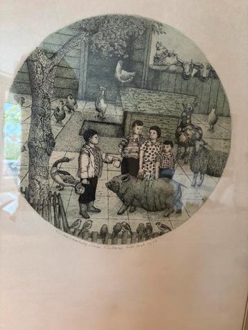 Carla Klekamp Ets Ingelijst 40x60 beschikbaar voor biedingen