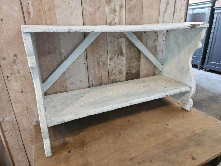 brocante klompenbank ``WOONWINKEL RUSTIEK``, Antiek en Kunst, Curiosa en Brocante, Ophalen of Verzenden