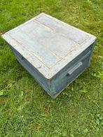 Antieke Kist - Blauw-Grijs - 60x44x35cm, Ophalen