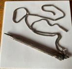 Antieke  schuifstift met ketting, Ophalen of Verzenden