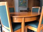 Antieke ovale uitschuifbare eettafel met stoelen, Huis en Inrichting, Tafels | Eettafels, 100 tot 150 cm, 100 tot 150 cm, Eikenhout