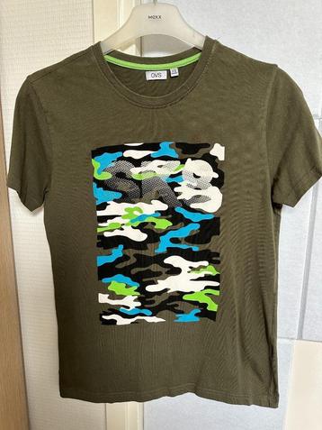 OVS kaki groen camouflage jongens t-shirt shirt maat 164