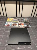 Playstation 3 met 2 controllers kabels en leuke spelletjes, Ophalen, Zo goed als nieuw, Met 2 controllers, Slim