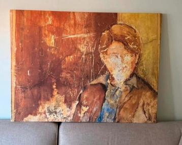 Abstract Portret Schilderij op Canvas beschikbaar voor biedingen