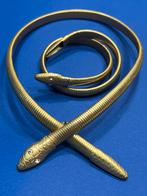 Vintage goudkleur slangen halsketting en armband. Uniek!!, Sieraden, Tassen en Uiterlijk, Antieke sieraden, Ophalen of Verzenden