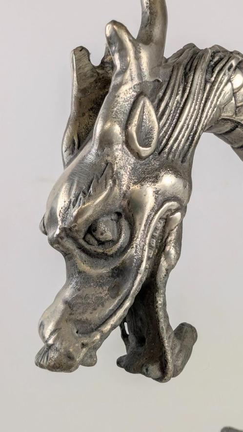 groot beeld Chinese Draak - Zilverbrons, Antiek en Kunst, Kunst | Niet-Westerse kunst, Ophalen of Verzenden