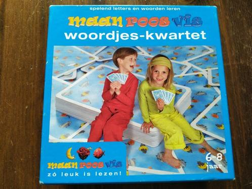 maan roos vis - woordjes-kwartet (6-8 jaar), Kinderen en Baby's, Speelgoed | Educatief en Creatief, Zo goed als nieuw, Taal en Lezen