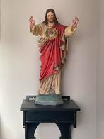 Jezusbeeld - Massief Gips - 85cm incl console, Antiek en Kunst, Antiek | Religie, Ophalen