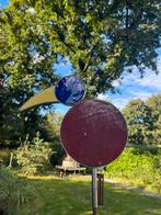 Tuinbeeld Vogel emaille in roestvrij staal, Ophalen, Gebruikt, Metaal