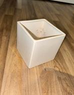 Bloempot 2 stuks wit witte vierkant vierkante kubus, Gebruikt, Vierkant, Binnen, Ophalen of Verzenden